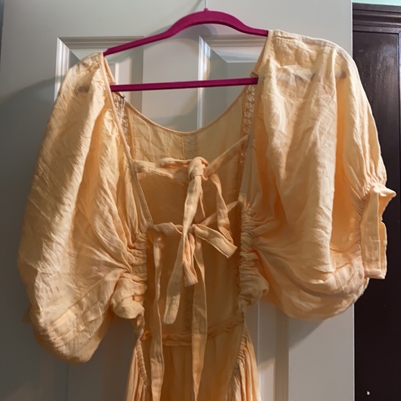 Free People Salerno Jumpsuit Peach Brioche Jumper size S - Picture 15 of 17